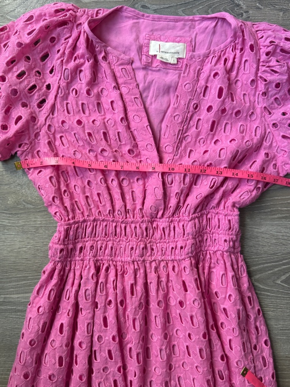 Anthropologie Somerset Maxi Dress Eyelet Edition PINK Large - Picture 10 of 12